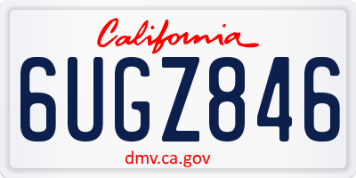 CA license plate 6UGZ846