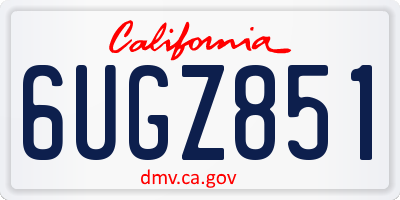 CA license plate 6UGZ851