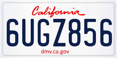 CA license plate 6UGZ856