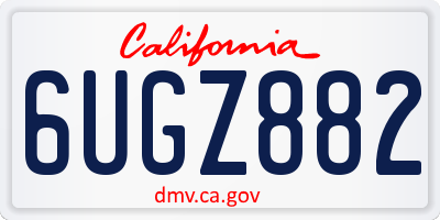 CA license plate 6UGZ882