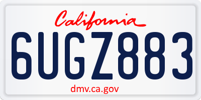 CA license plate 6UGZ883