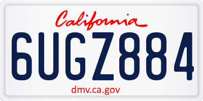 CA license plate 6UGZ884