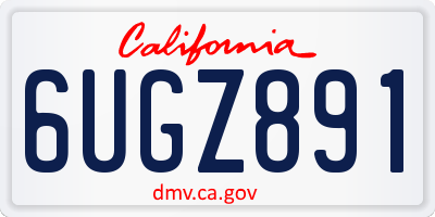CA license plate 6UGZ891