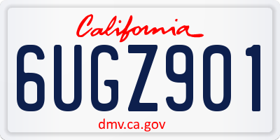 CA license plate 6UGZ901