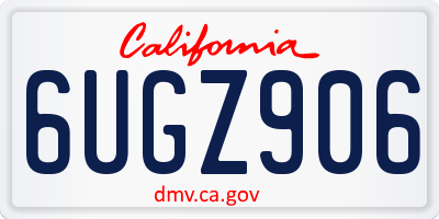 CA license plate 6UGZ906