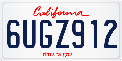 CA license plate 6UGZ912