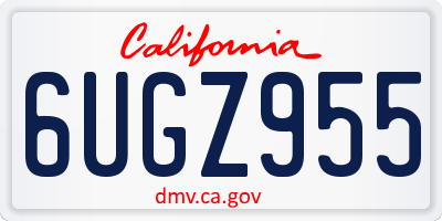 CA license plate 6UGZ955