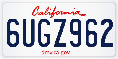 CA license plate 6UGZ962