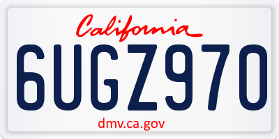 CA license plate 6UGZ970