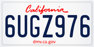 CA license plate 6UGZ976