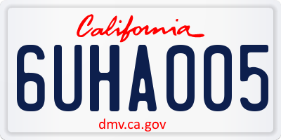 CA license plate 6UHA005