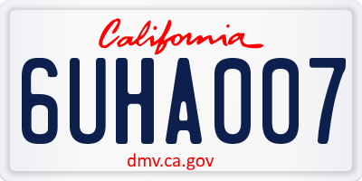 CA license plate 6UHA007