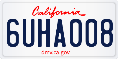 CA license plate 6UHA008