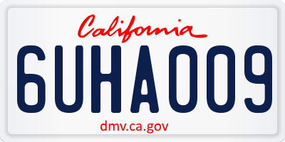 CA license plate 6UHA009