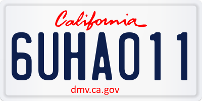 CA license plate 6UHA011