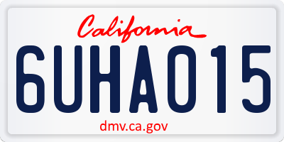 CA license plate 6UHA015