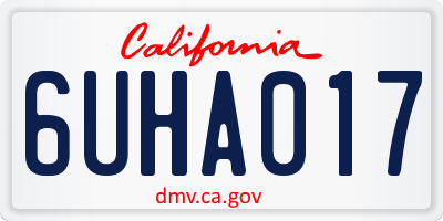 CA license plate 6UHA017