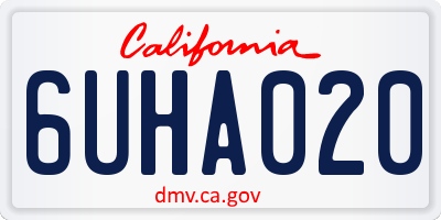 CA license plate 6UHA020