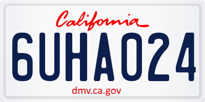 CA license plate 6UHA024