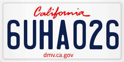 CA license plate 6UHA026