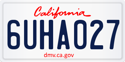 CA license plate 6UHA027