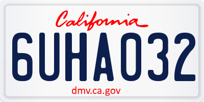 CA license plate 6UHA032