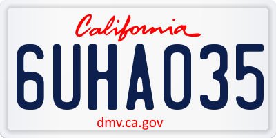 CA license plate 6UHA035