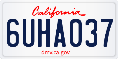 CA license plate 6UHA037
