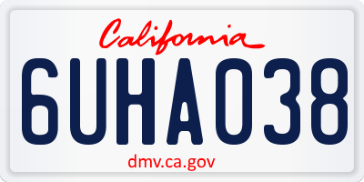 CA license plate 6UHA038