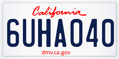 CA license plate 6UHA040