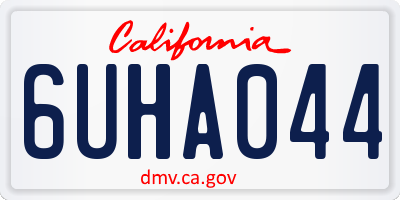 CA license plate 6UHA044
