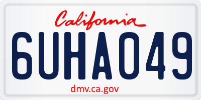 CA license plate 6UHA049