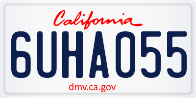 CA license plate 6UHA055