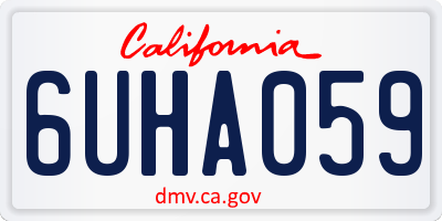CA license plate 6UHA059