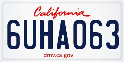CA license plate 6UHA063