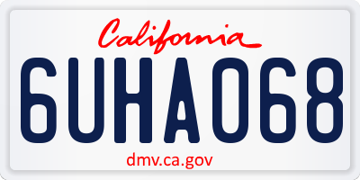 CA license plate 6UHA068
