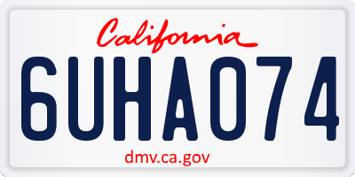CA license plate 6UHA074