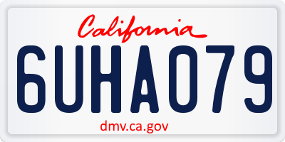 CA license plate 6UHA079