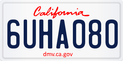 CA license plate 6UHA080