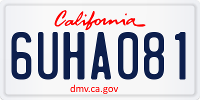 CA license plate 6UHA081