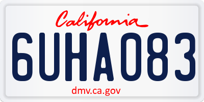 CA license plate 6UHA083