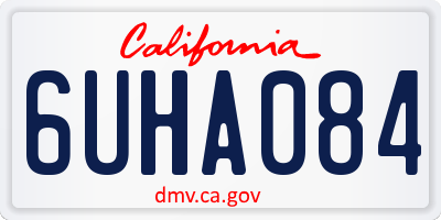 CA license plate 6UHA084