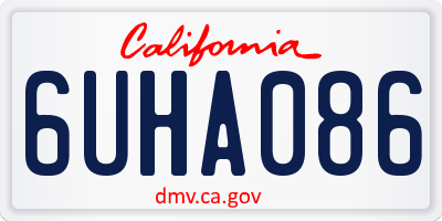 CA license plate 6UHA086