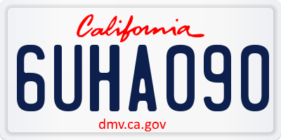 CA license plate 6UHA090