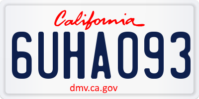 CA license plate 6UHA093