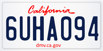CA license plate 6UHA094