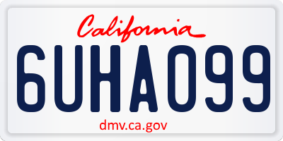 CA license plate 6UHA099