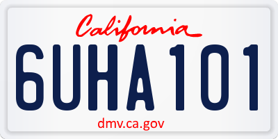CA license plate 6UHA101