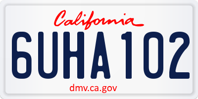 CA license plate 6UHA102