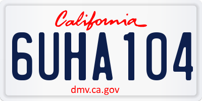 CA license plate 6UHA104